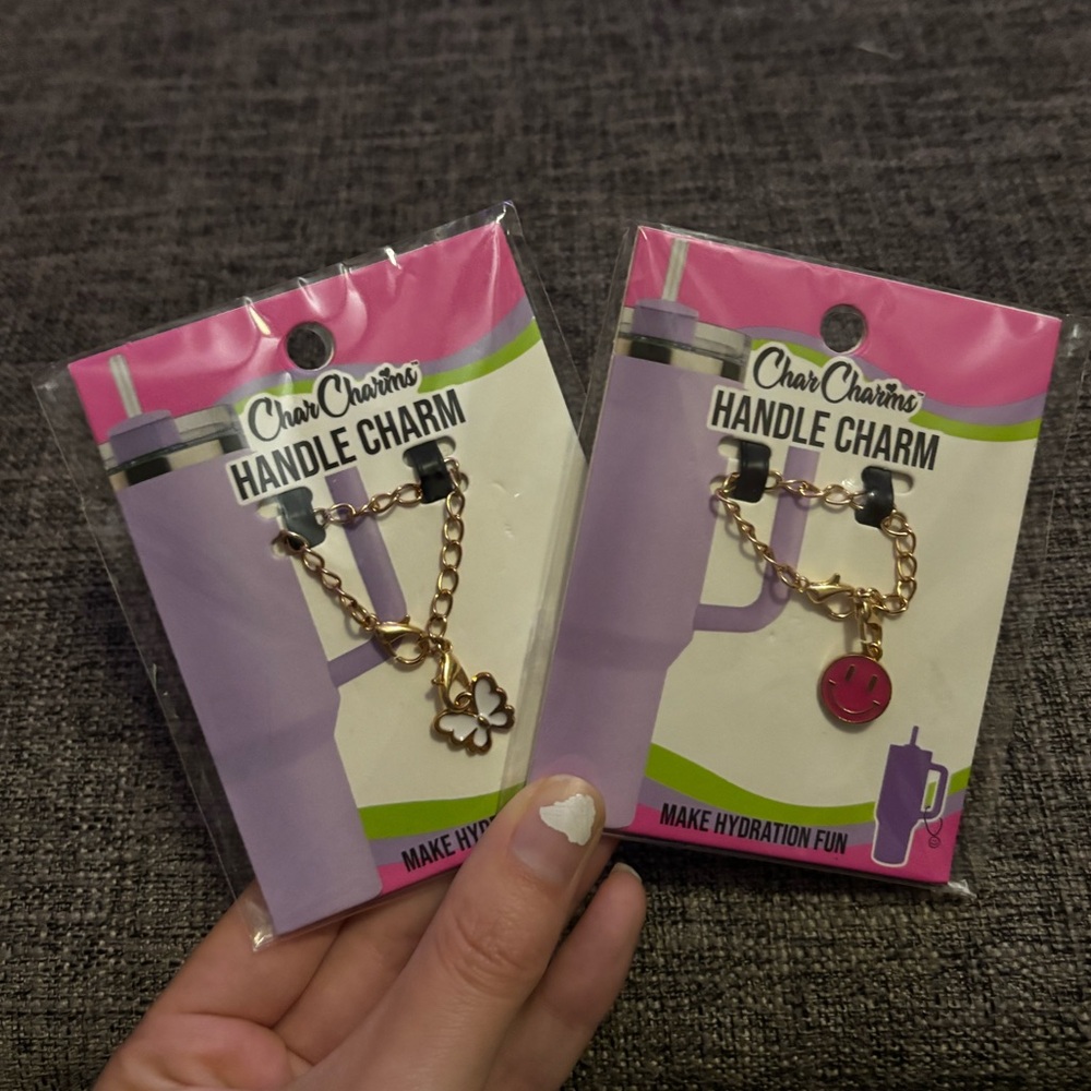 Set of 2 CharCharms Tumbler Handle Charms